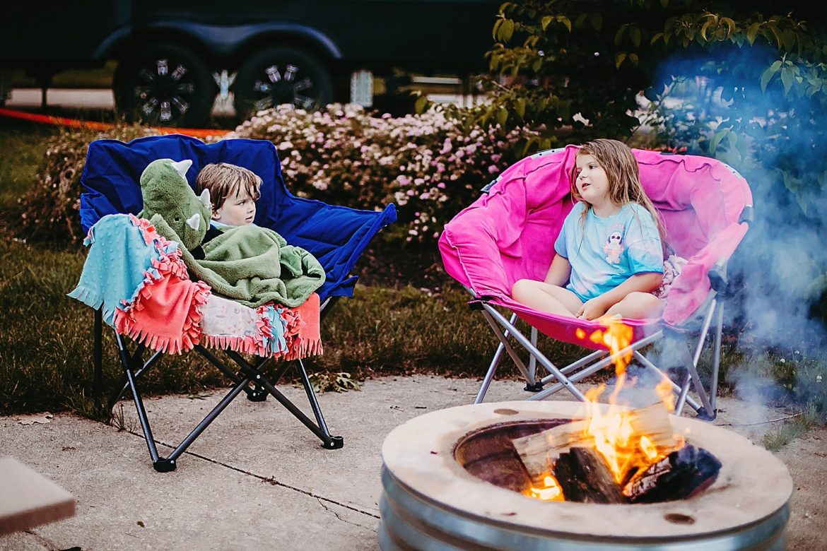 camping with kids campfire with kids